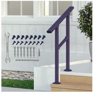 Metal handrails for outdoor steps