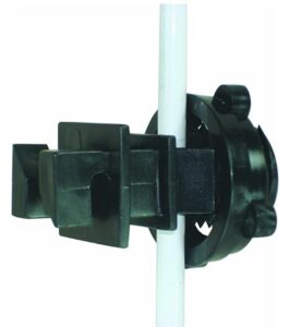 Electric fence insulators for round posts